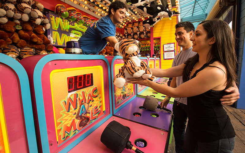 Whac-a-mole on the Santa Monica Pier