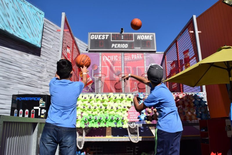 Basketball game at amusement park on the Santa Monica Pier