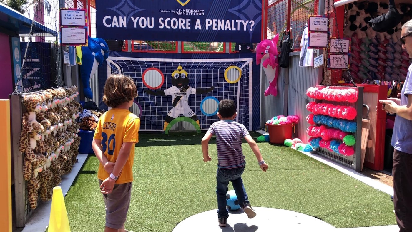 LA Galaxy Penalty Kick Game on the Santa Monica Pier