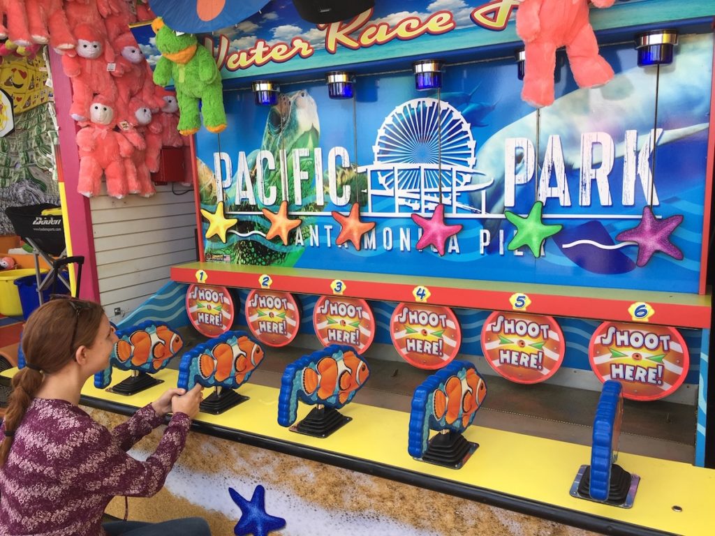 Starfish Water Race Game on the Santa Monica Pier