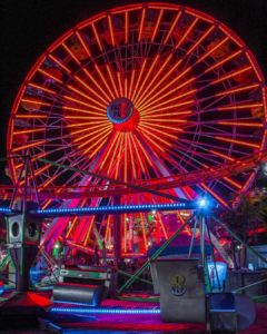 Red heart on the Santa Monica Pier Ferris wheel
