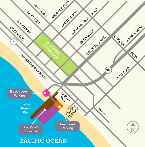 Map Of Santa Monica Beach Santa Monica Parking Tips and Tricks   Pacific Park® | Amusement 