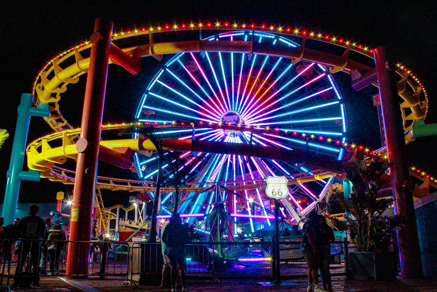 The Santa Monica Pier Ferris Wheel will be lit yellow, orange, pink, purple, and blue on Thursday, September 15 in recognition of Hispanic Heritage Month.🎡  Hispanic Heritage Month is an opportunity to recognize and celebrate the culture, contributions, and heritage of American people whose ancestors came from Spain, Mexico, the Caribbean, Central America, and South America. 🇪🇸🇲🇽🇳🇱🇬🇹🇭🇳  Enjoy watching the light program online at www.pacpark.com/live.✨  📸: @jesus_ej
.
.
.
#pacificpark #pacpark #santamonicapier #santamonica #wheellighting #pacificwheel #wheellighting #pacificwheel #hispanic #hispanicheritage #latino #latina #latinx @abc7la @discoverla @cbsla @ktla5news @foxla @seesantamonica @smdailypress