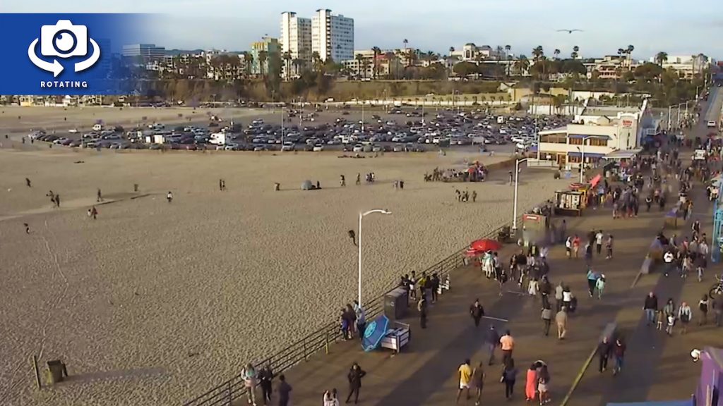 The Santa Monica Pier Boardwalk Cam shows live video from the pier by Pacific Park