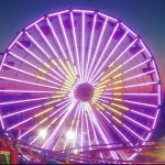 Pacific Wheel lit up in purple and gold for Kobe Bryant