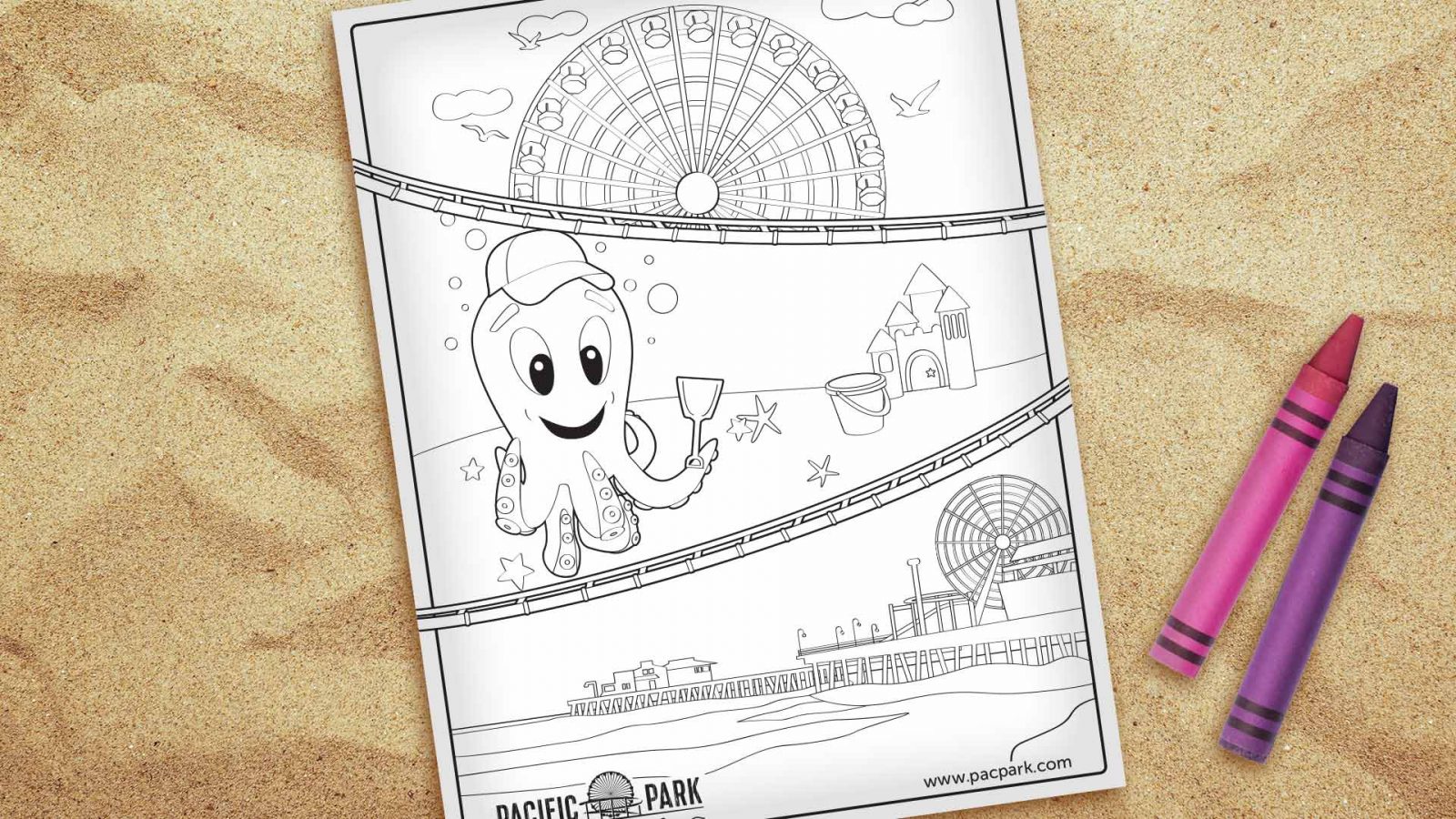 Pacific Park on the Santa Monica Pier Coloring Page