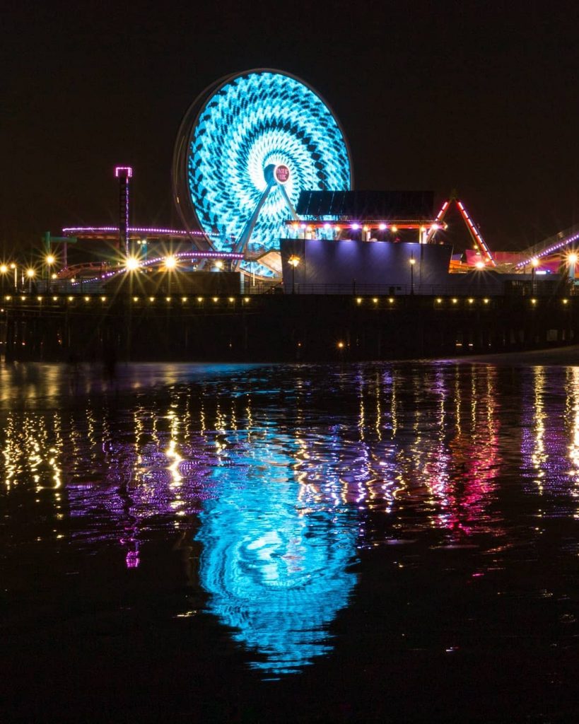 Santa Monica Pier Ferris Wheel in teal