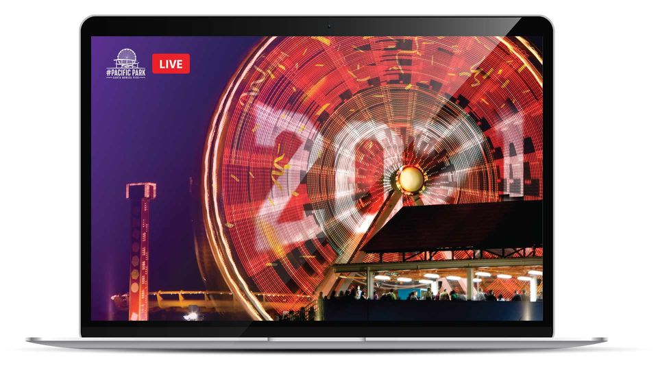 A laptop showing the Santa Monica Pier New Years Eve Countdown to 2021to