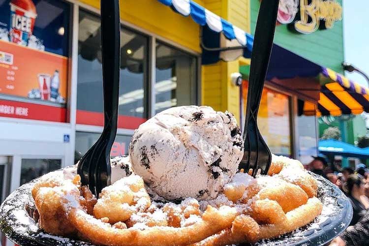 Picture of Funnel cake with ice cream on top