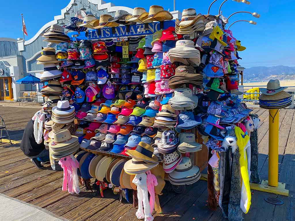 Hat cart on the Santa Monica Pier