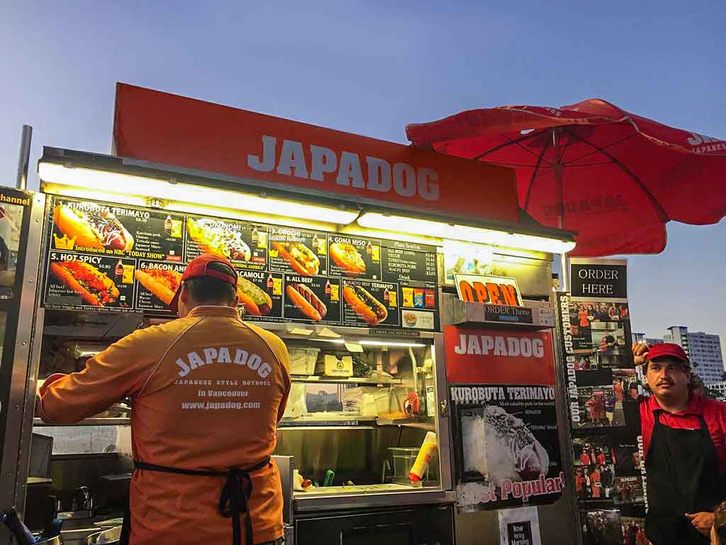 Japadog hot dog cart on the Santa Monica Pier
