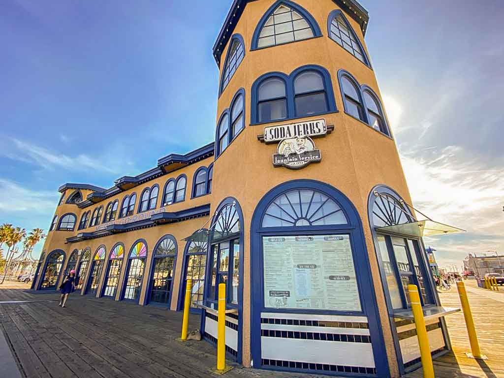 Soda Jerks ice cream building on the Santa Monica Pier