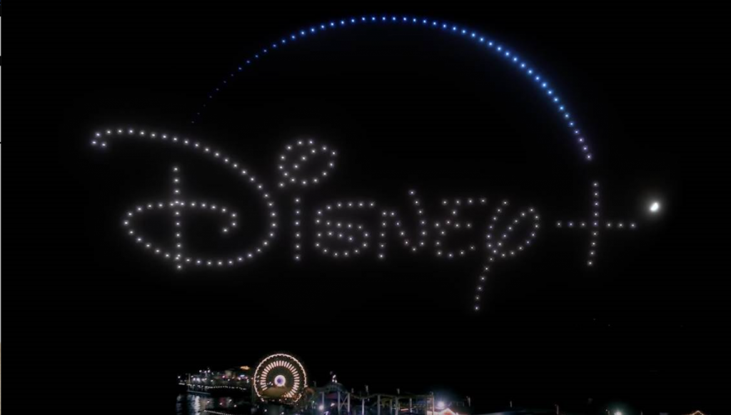 Drone Light Show at the Santa Monica Pier Celebrates Disney+ and National Streaming Day