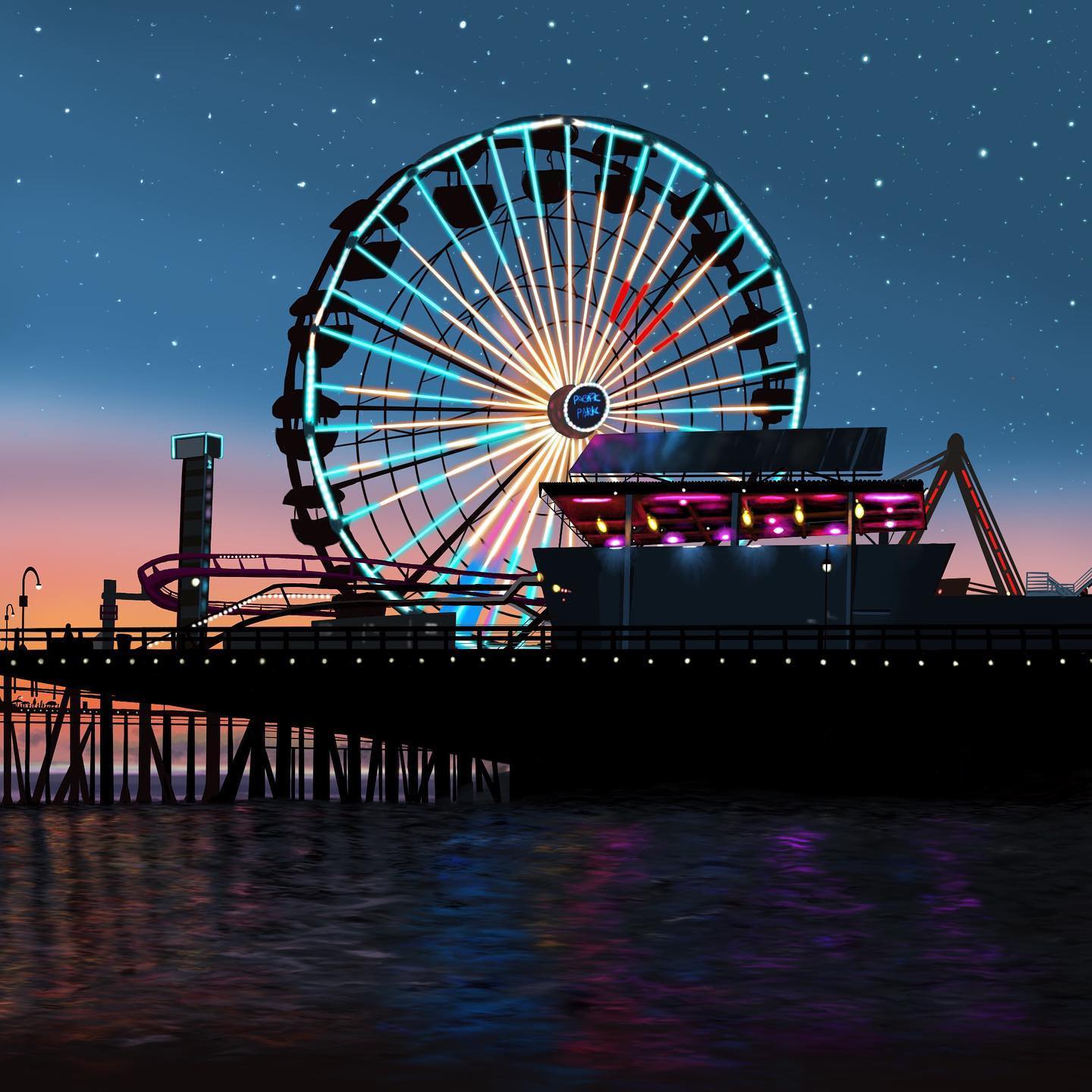 #PhotooftheWeek goes to this digital drawing of the Pacific Wheel! 🎡🖌️  Thank you for sharing this with us @wariann_the_wanderer! Keep up the great work. 📸✨
.
.
.
#santamonica #santamonicapier #pacpark #pacificpark #discoverla #discoverlosangeles #travel #californialove #losangeles #familytime #familyfun #pacificwheel #ferriswheel #procreate #digitalart #dessindujour #artoftheday #california #drawingoftheday #sunsetdrawing #cityscape #cityscapedrawing #artdigital #nightlights #dessindigital