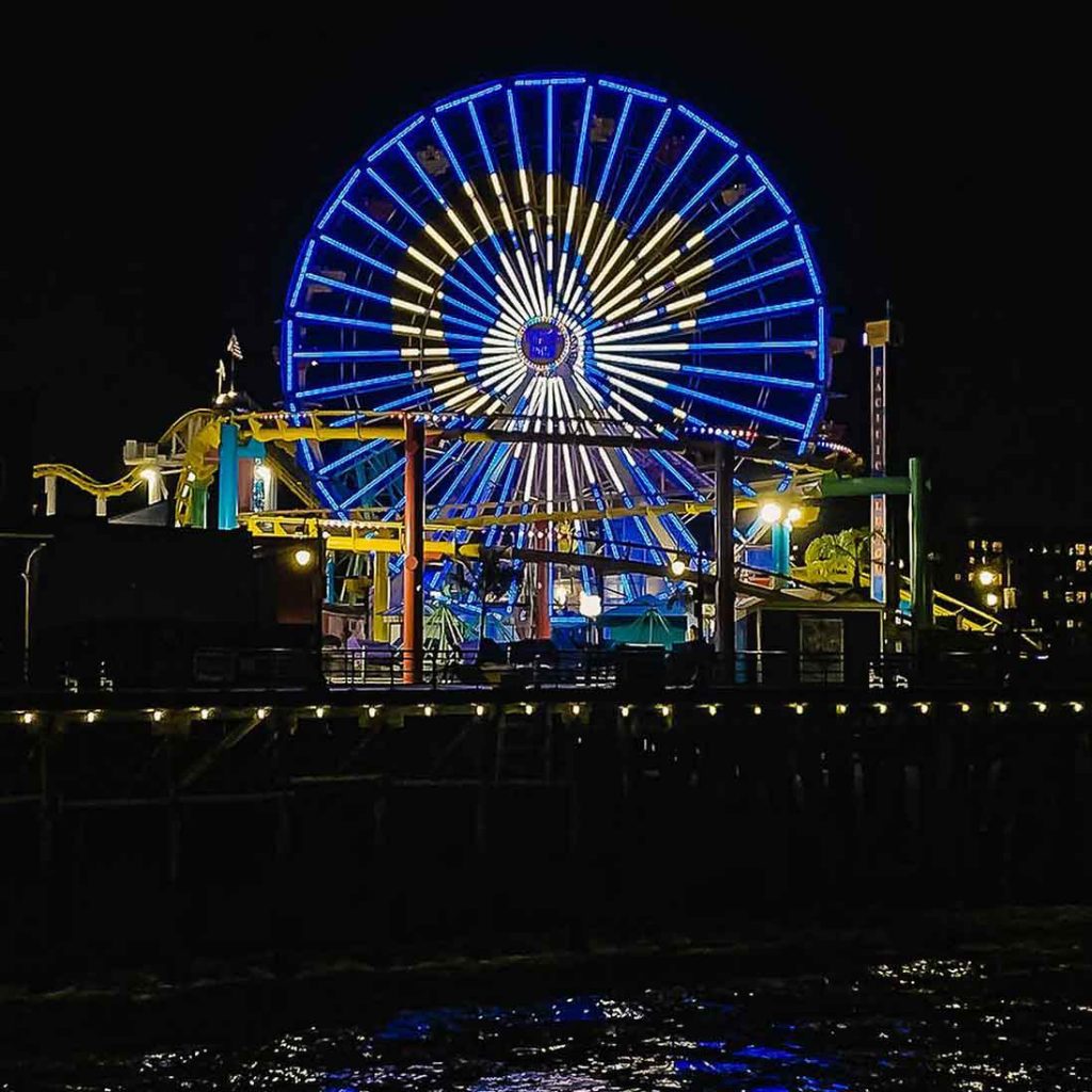 LA Rams Mascot depicted on the Pacific Wheel | Photo by @rams