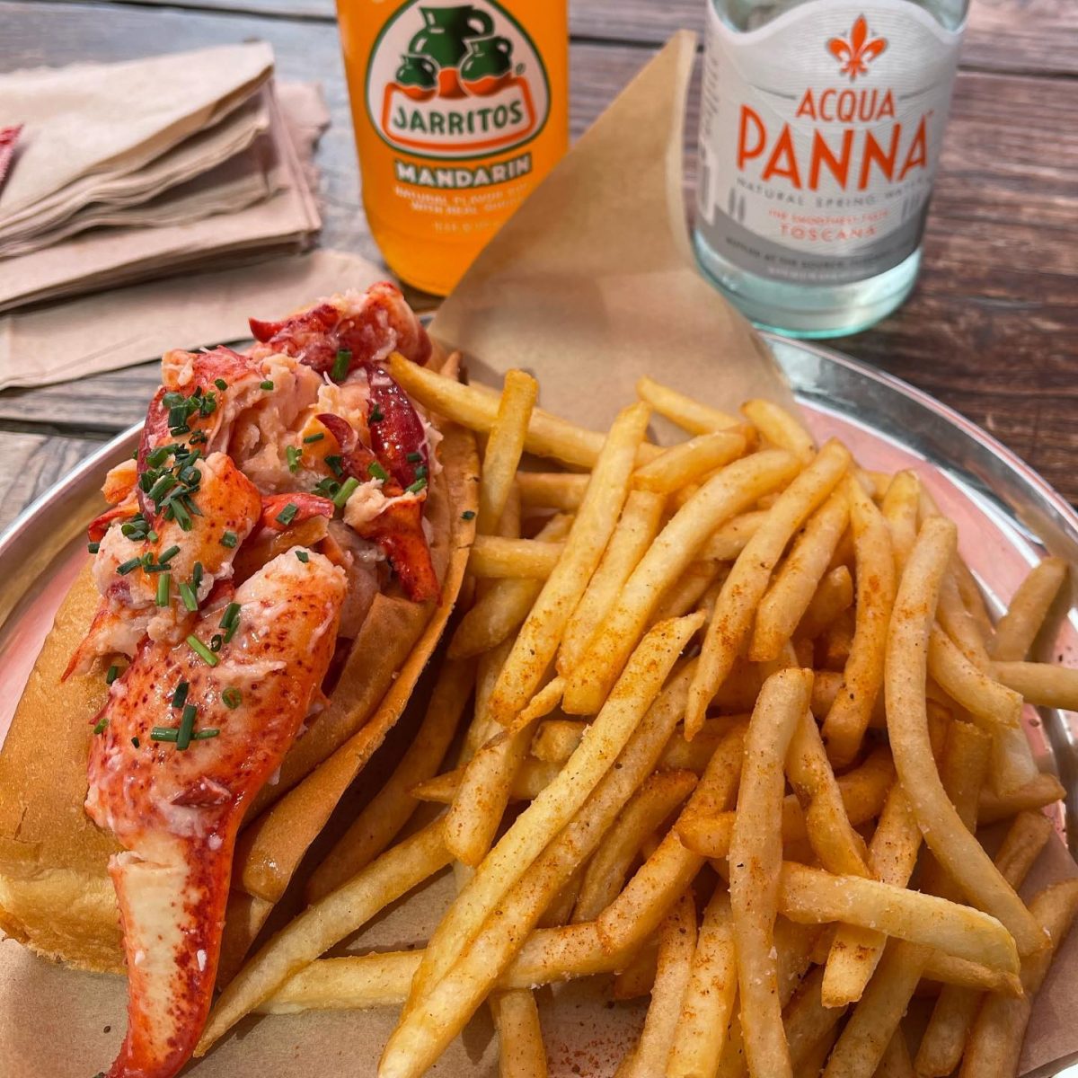 Lobster roll at the albright on the santa monica pier