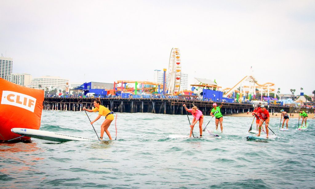 stand up paddleboarding at the santa monica pier pier 360