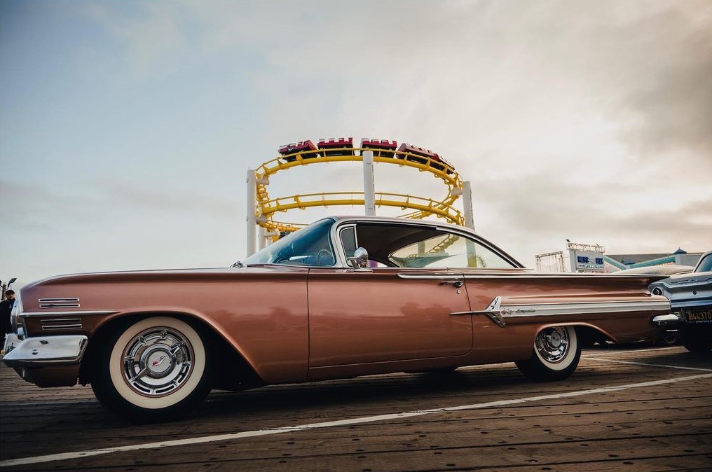 classic car show on the santa monica pier