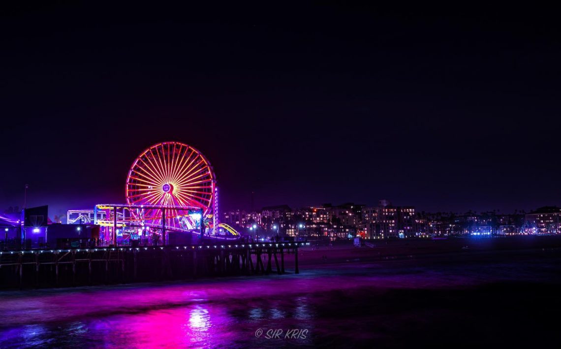 AAPI Heritage Month 2023 Ferris wheel lighting at the Santa Monica Pier Pacific Park